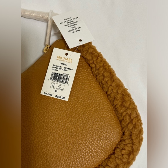 🌟MICHAEL MICHAEL KORS🌟 NWT Carmela Brown Medium Pouchette Crossbody Leather - Picture 10 of 10